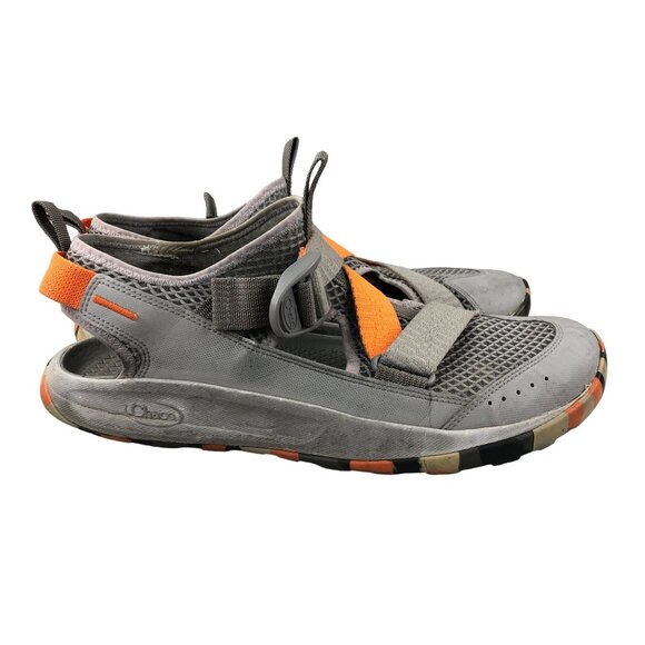 Chaco Mens Size 10** Odyssey Grey Orange Double Pull Loop Buckle Outdoor Sandals